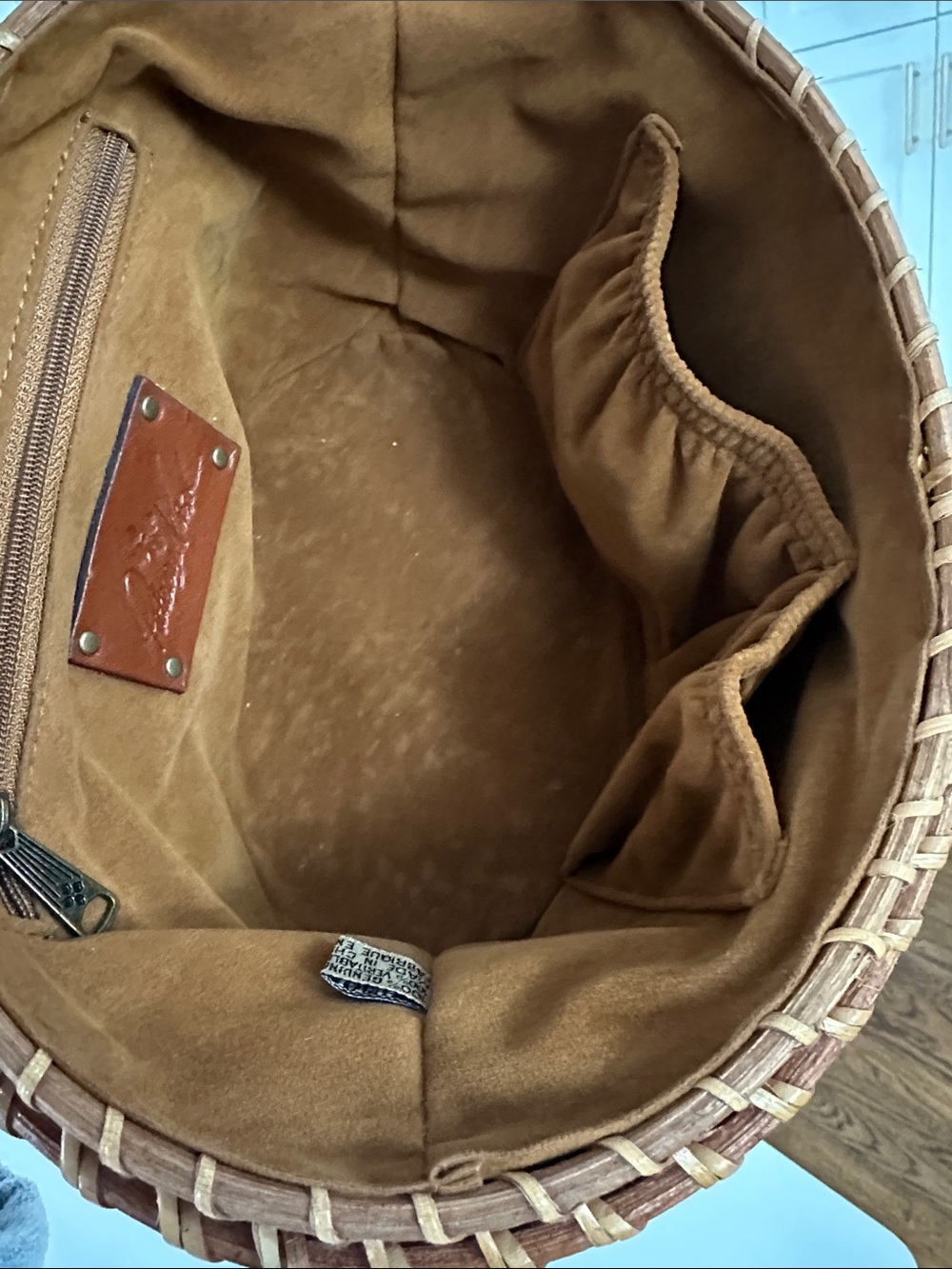 Patricia Nash Brown Woven Straw Nantucket Basket Bag - Picture 4 of 6